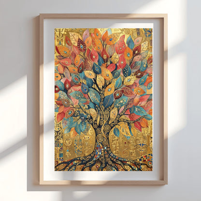 Gustav Klimt Tree of Life Inspiration: Moon & Stars Fine Art Poster (view 9)