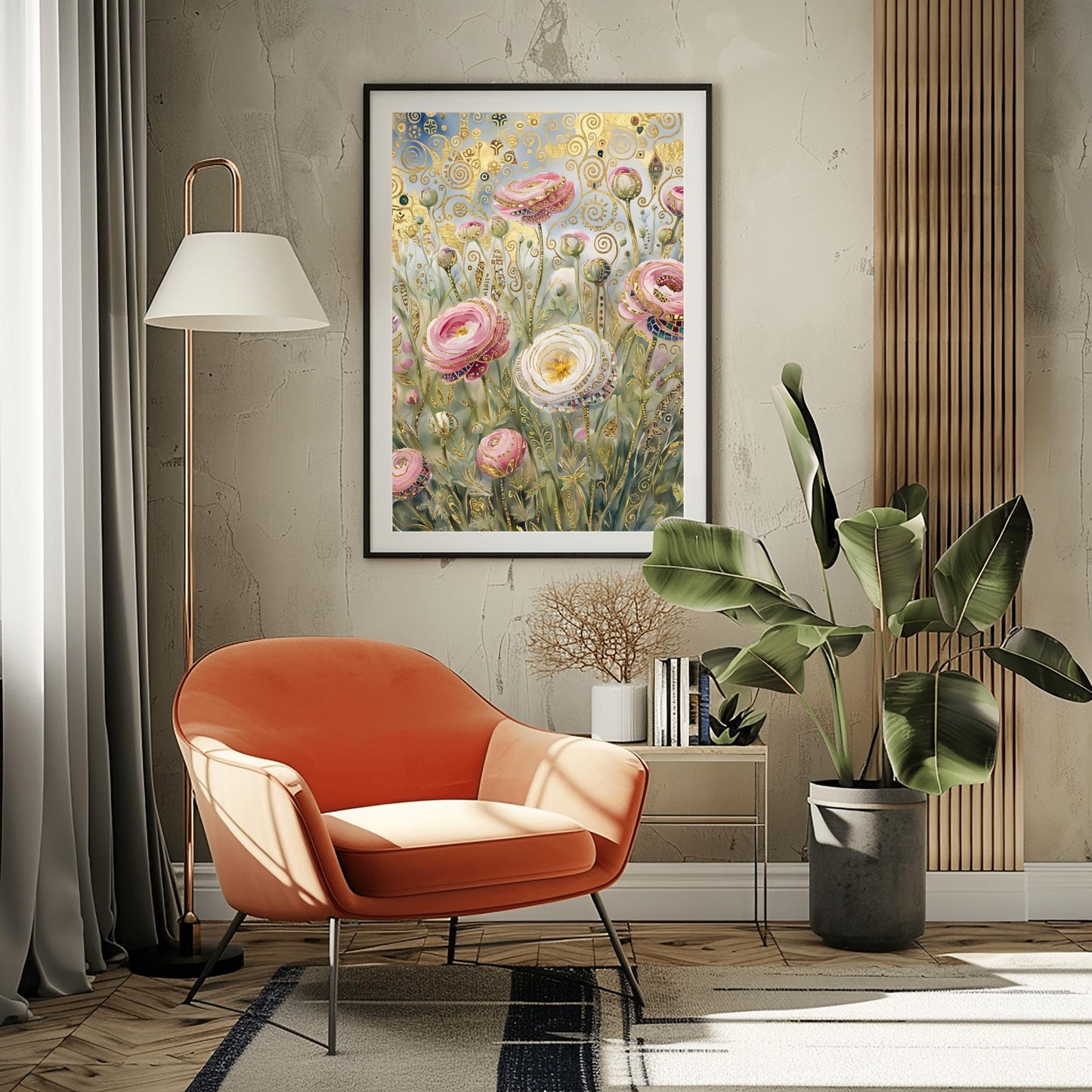 Gustav Klimt Ranunculus Flower Garden Print: Museum Exhibition Art Poster (view 9)
