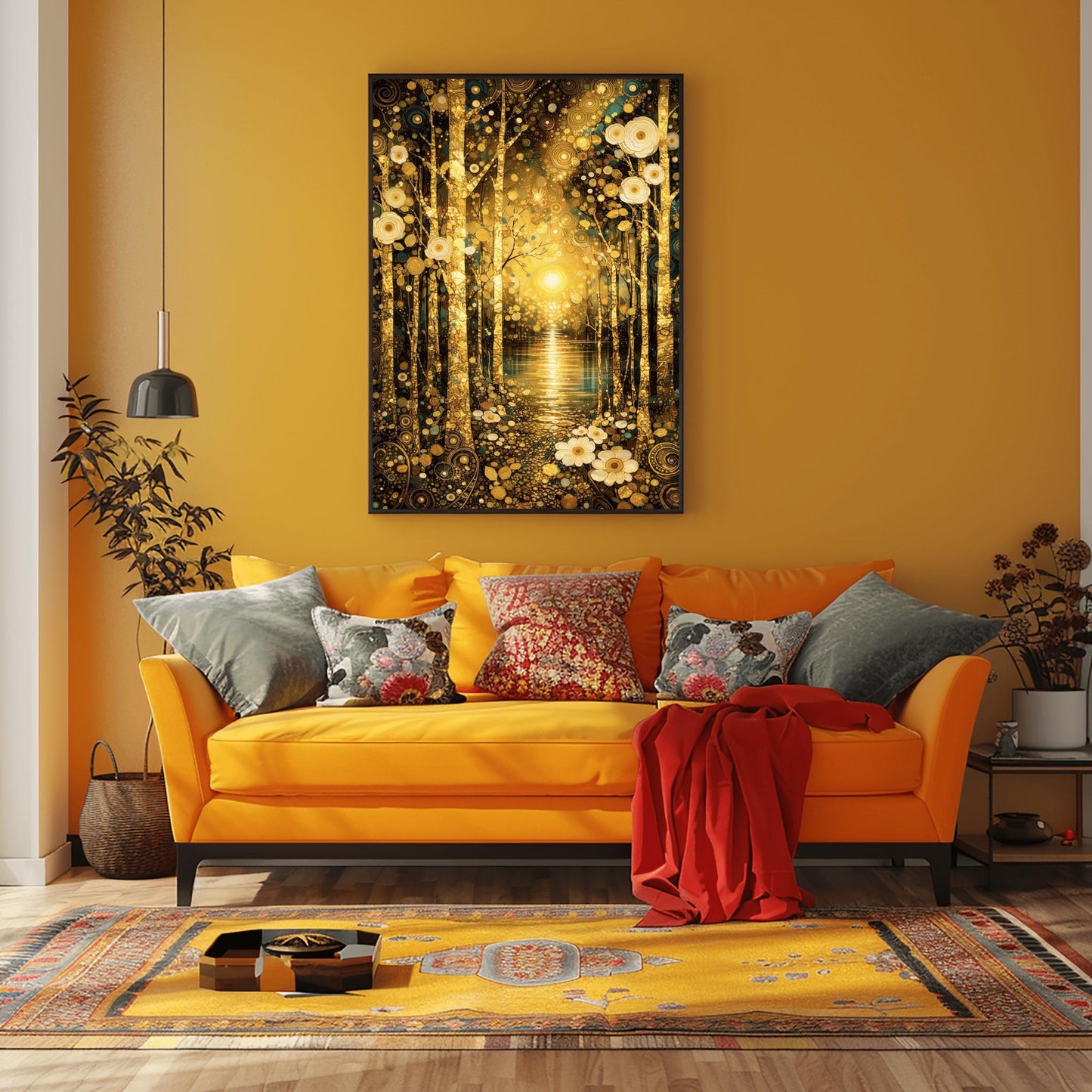 Gustav Klimt Golden Forest Lake Landscape Print ‚Äì Symbolist Lake Art (view 6)