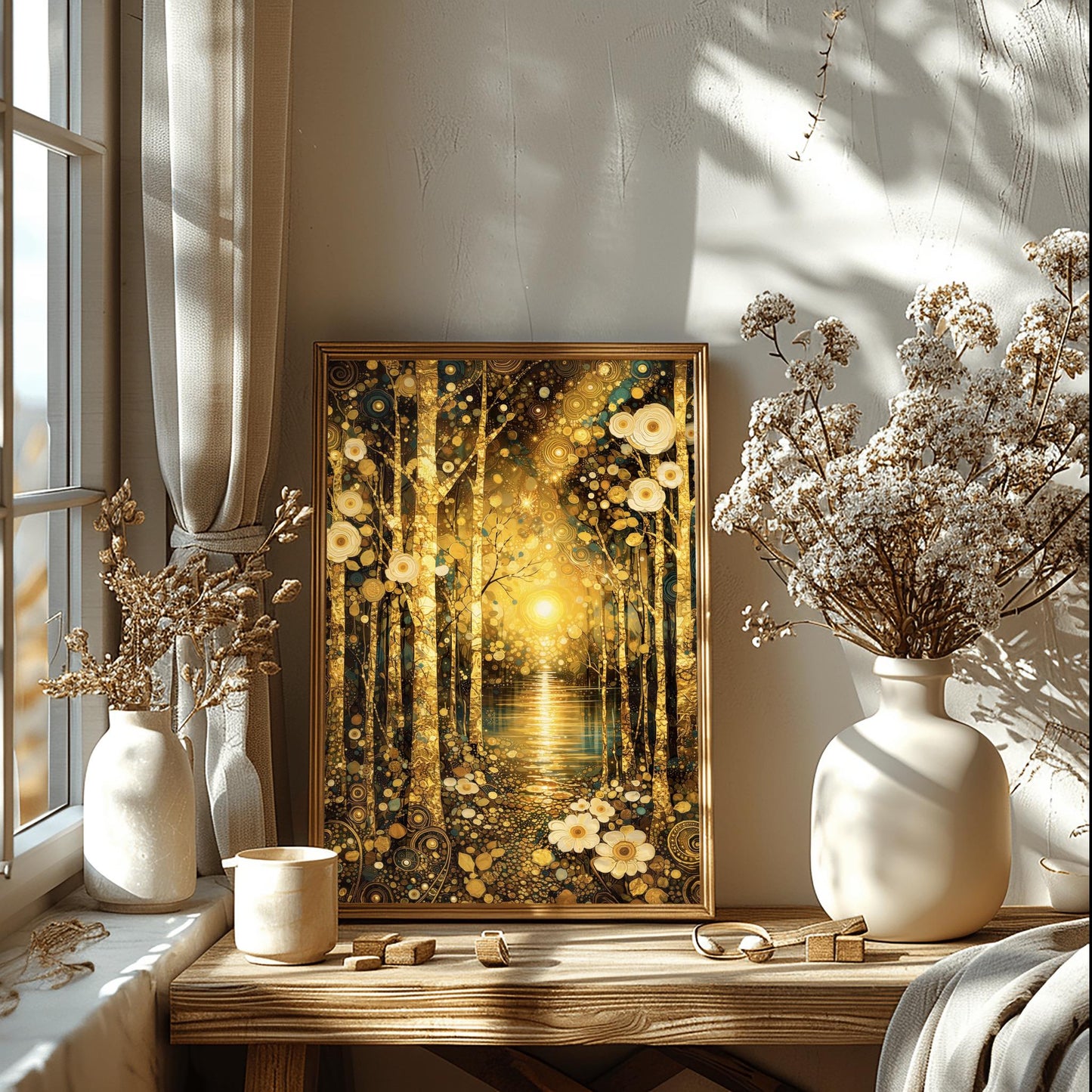 Gustav Klimt Golden Forest Lake Landscape Print ‚Äì Symbolist Lake Art (view 7)