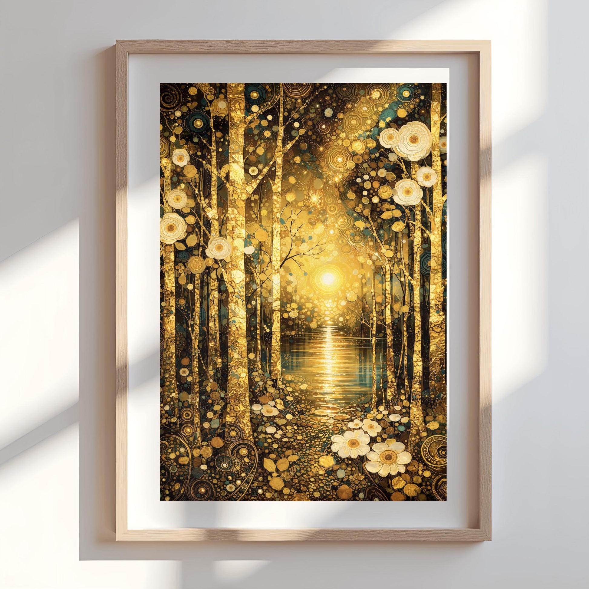 Gustav Klimt Golden Forest Lake Landscape Print ‚Äì Symbolist Lake Art (view 10)