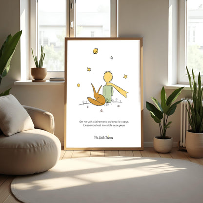 The Little Prince Print: Fox Illustration ‚Äì Classic French Nursery Quote (view 2)