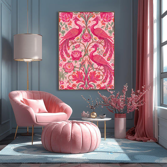 William Morris Print Vintage Poster Phoenies Wall Art Exhibition Print Textiles Home Decor (main image)