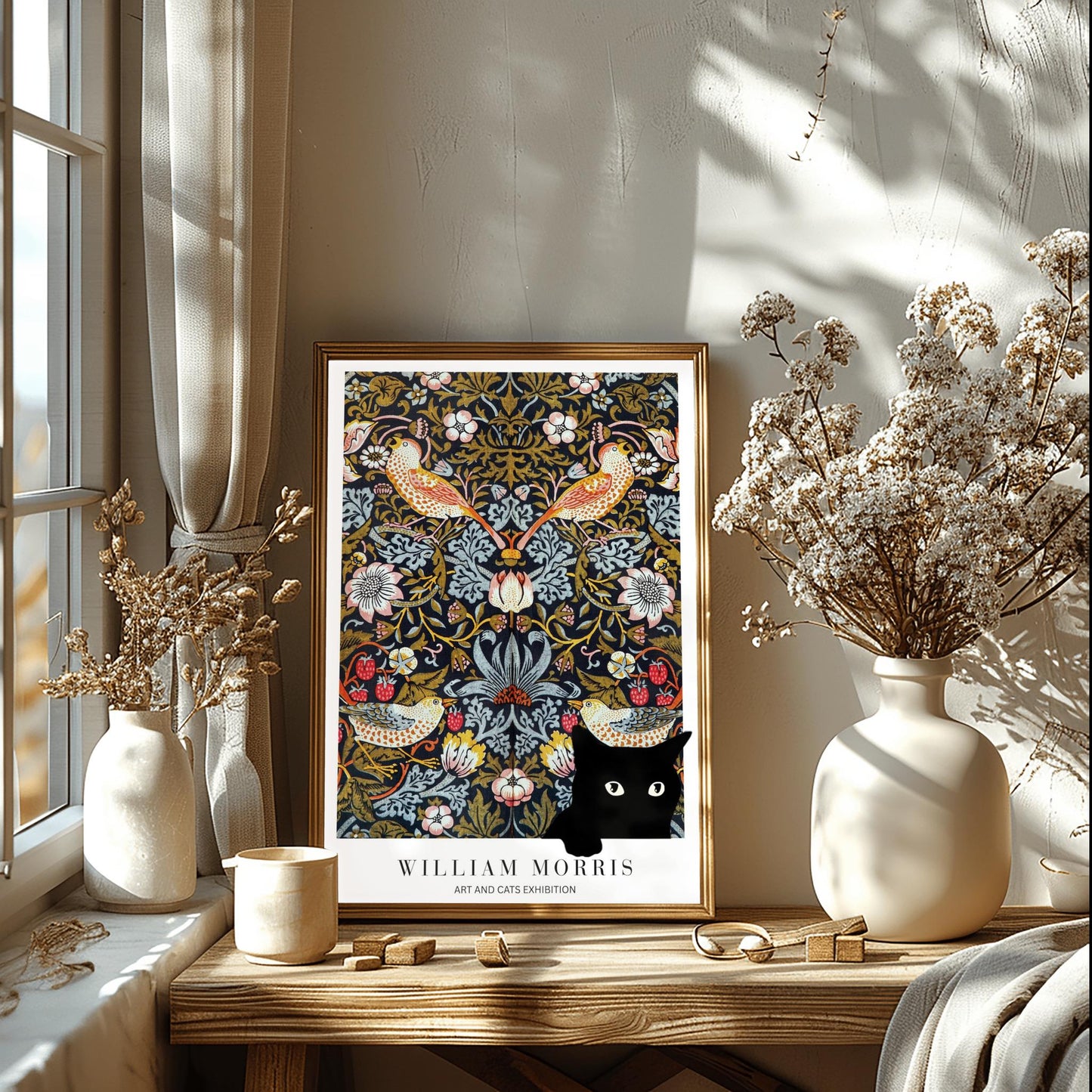 William Morris Cat Print: Arts & Crafts Exhibition Poster (view 3)