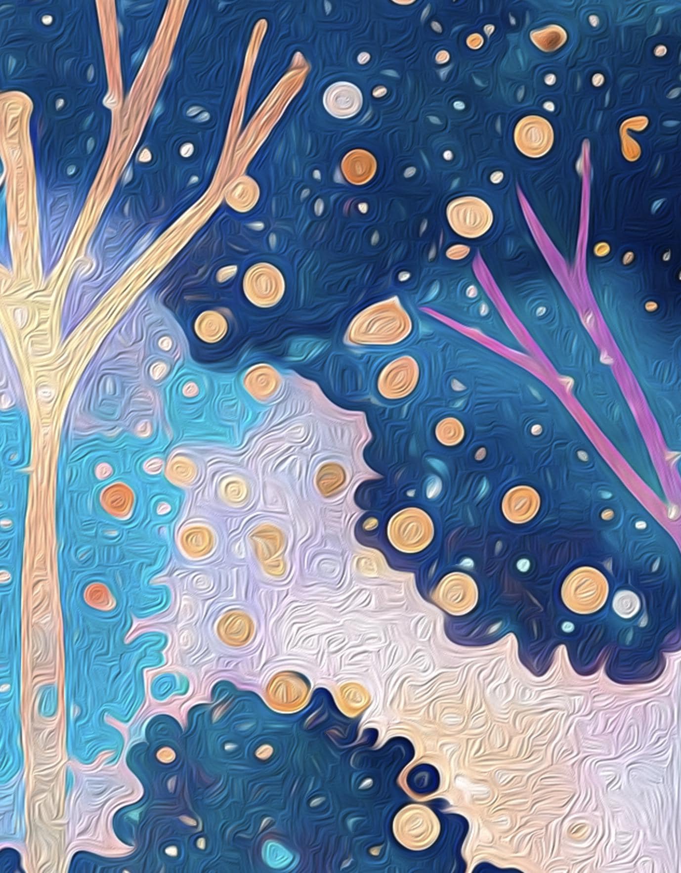 Gustav Klimt Inspired Vibrant Forest Print: Luxury Autumn Home Decor (view 2)