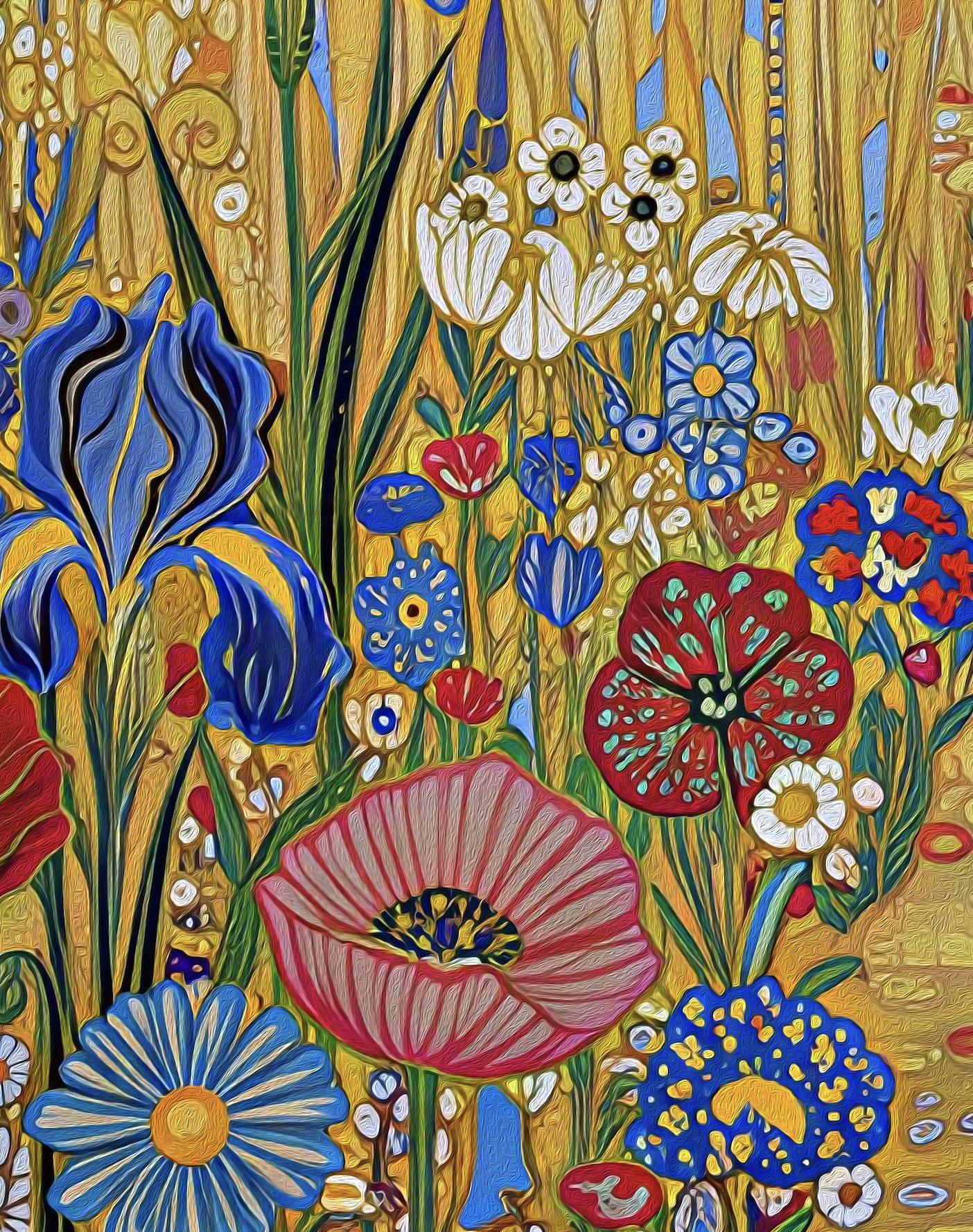 Gustav Klimt Inspired Golden Wheat Field Print ‚Äì Art Nouveau Meadow Poster (view 7)