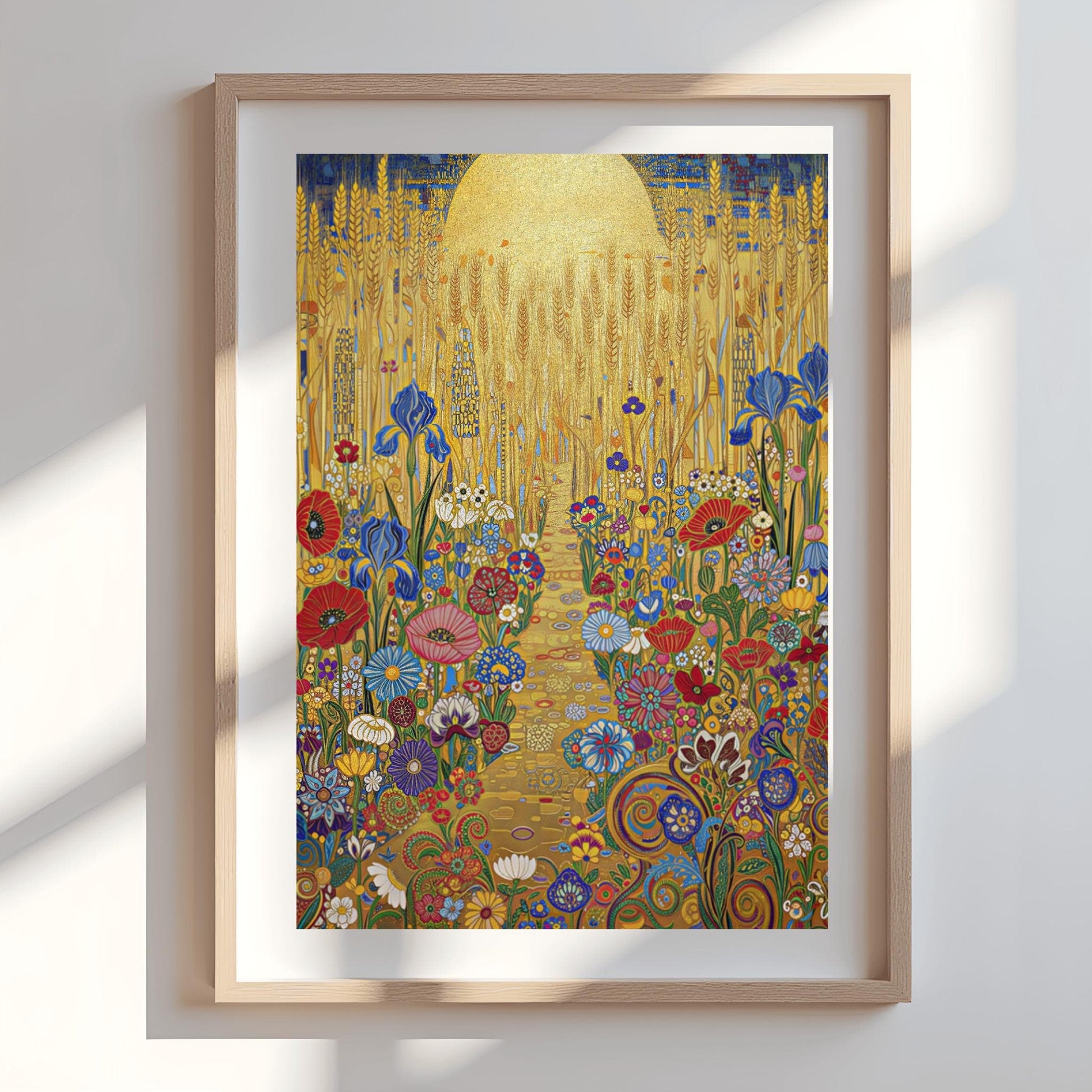 Gustav Klimt Inspired Golden Wheat Field Print ‚Äì Art Nouveau Meadow Poster (view 8)