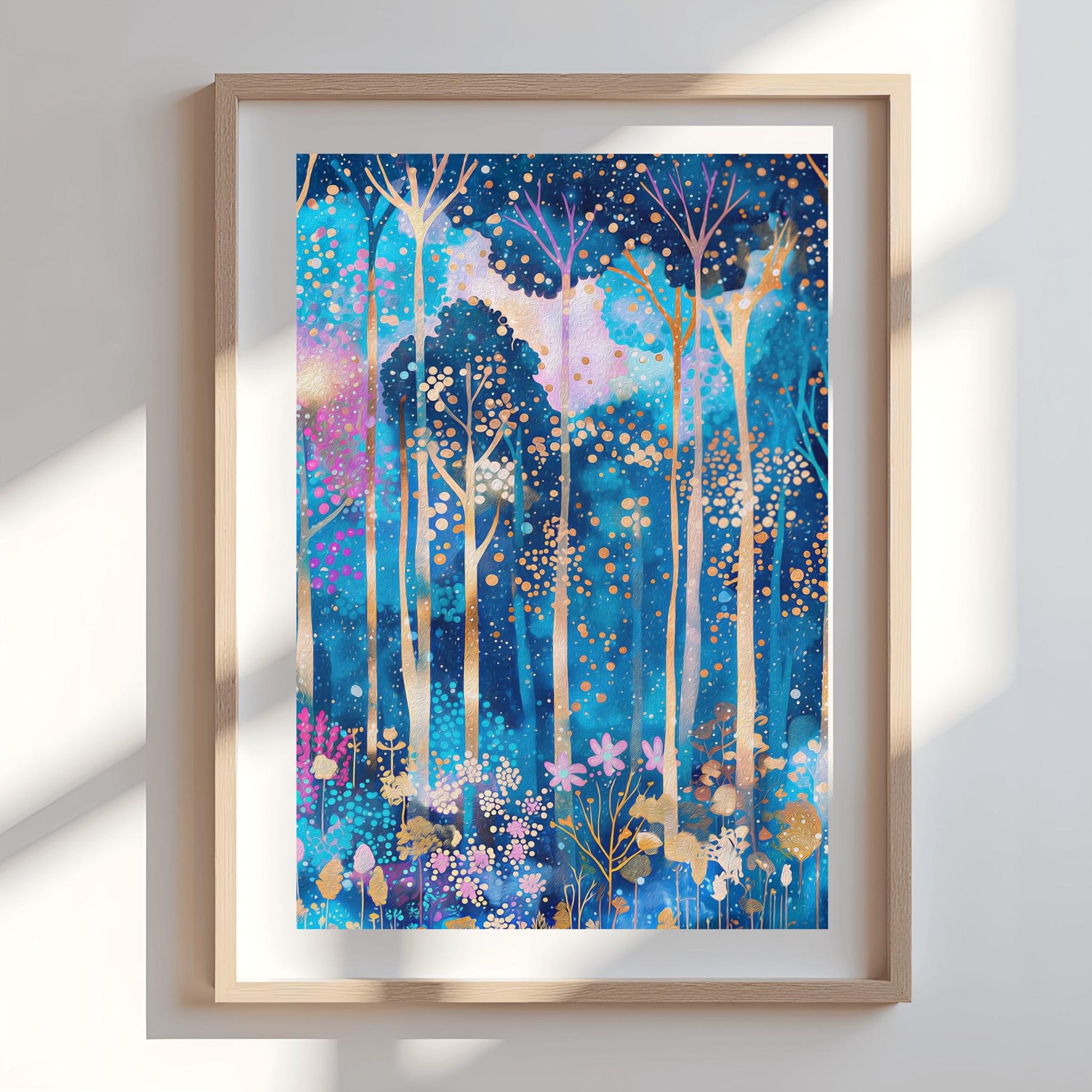 Gustav Klimt Inspired Vibrant Forest Print: Luxury Autumn Home Decor (view 7)