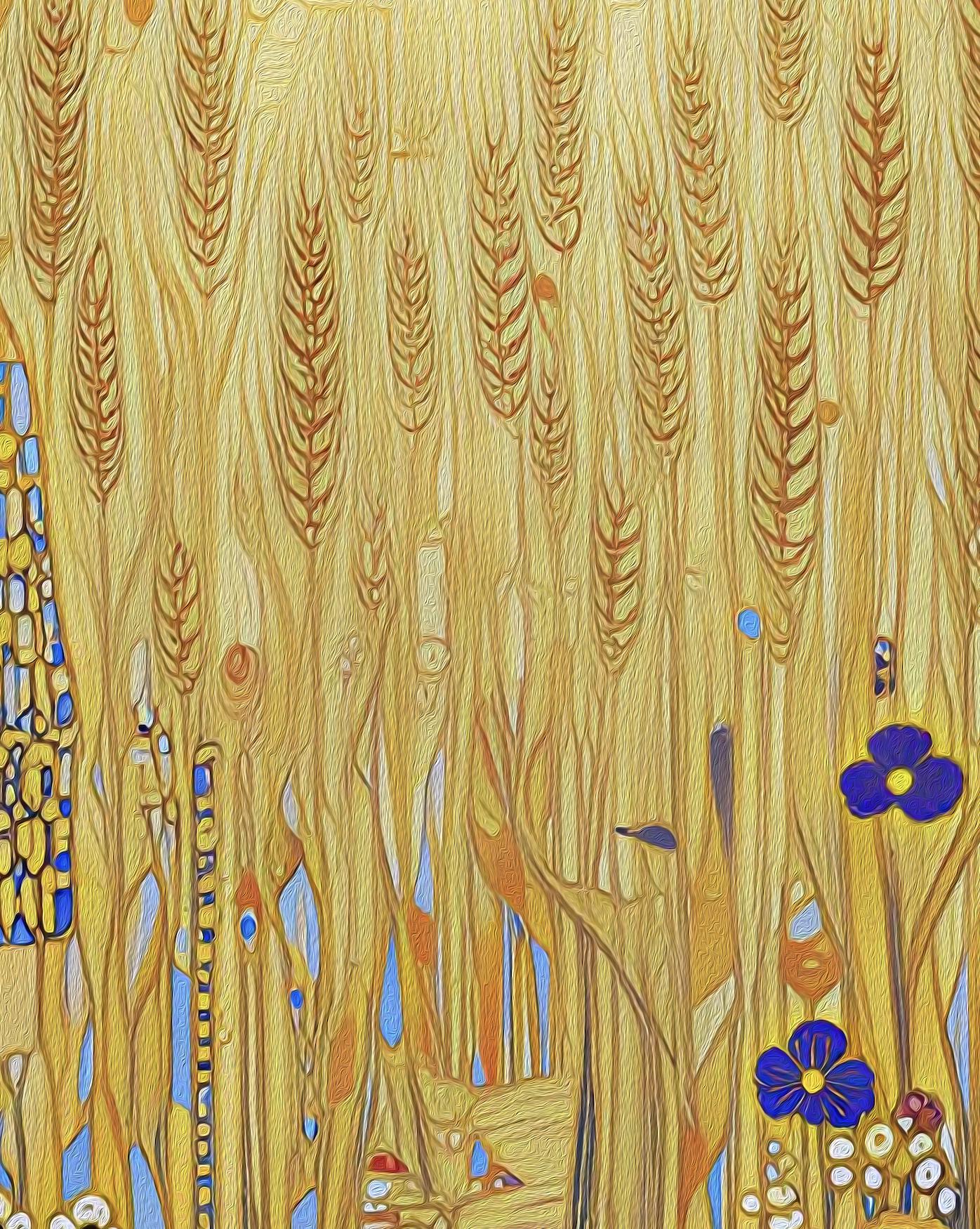 Gustav Klimt Inspired Golden Wheat Field Print ‚Äì Art Nouveau Meadow Poster (view 9)