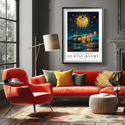 Gustav Klimt Route 66 Print ‚Äì Golden Art Nouveau Road Trip Poster (view 3)