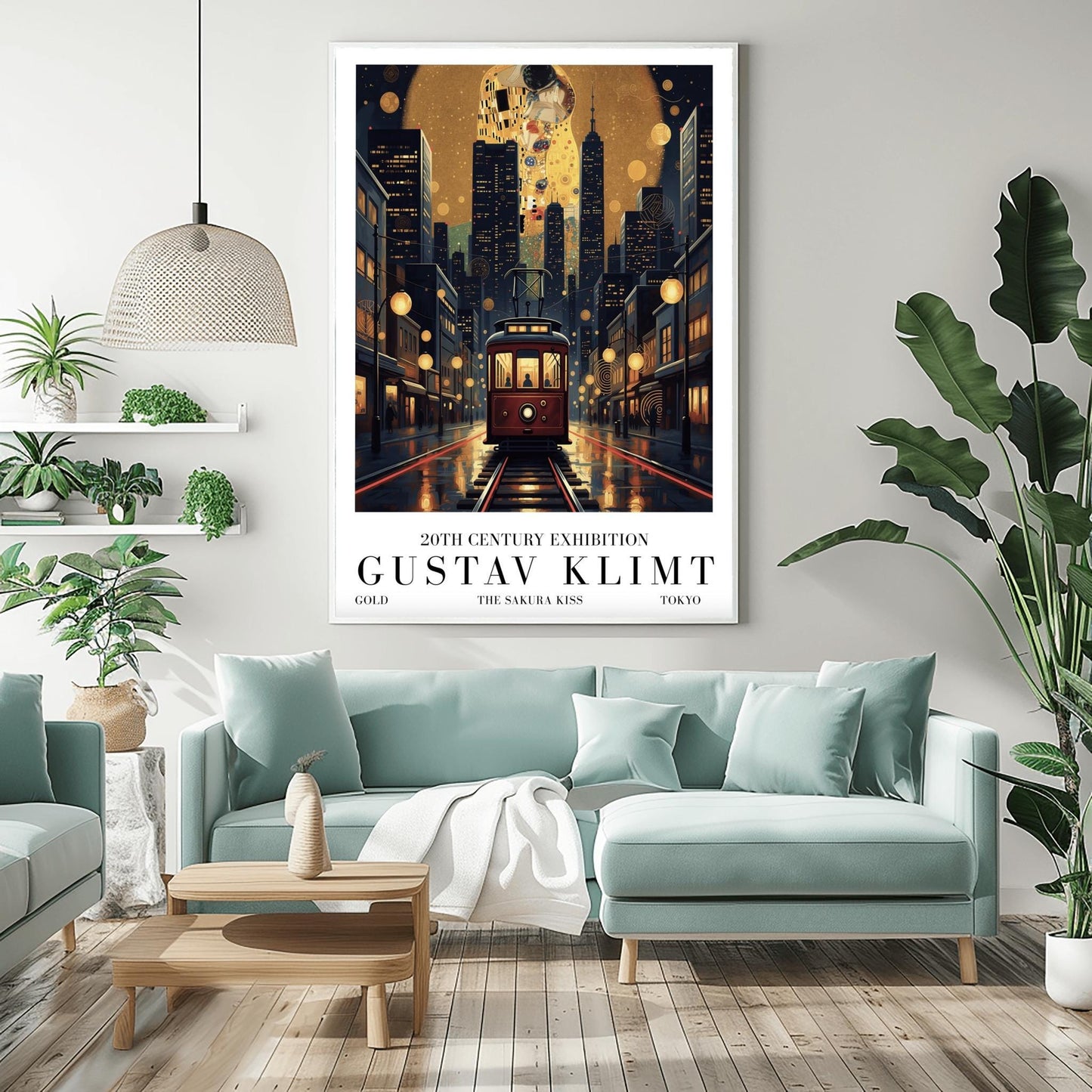 Gustav Klimt Sakura Kiss Tokyo Print ‚Äì Golden Streetcar Poster (view 6)