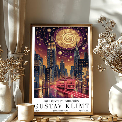 Gustav Klimt Golden New York Streetcar Print ‚Äì Art Nouveau Tram Poster (view 6)