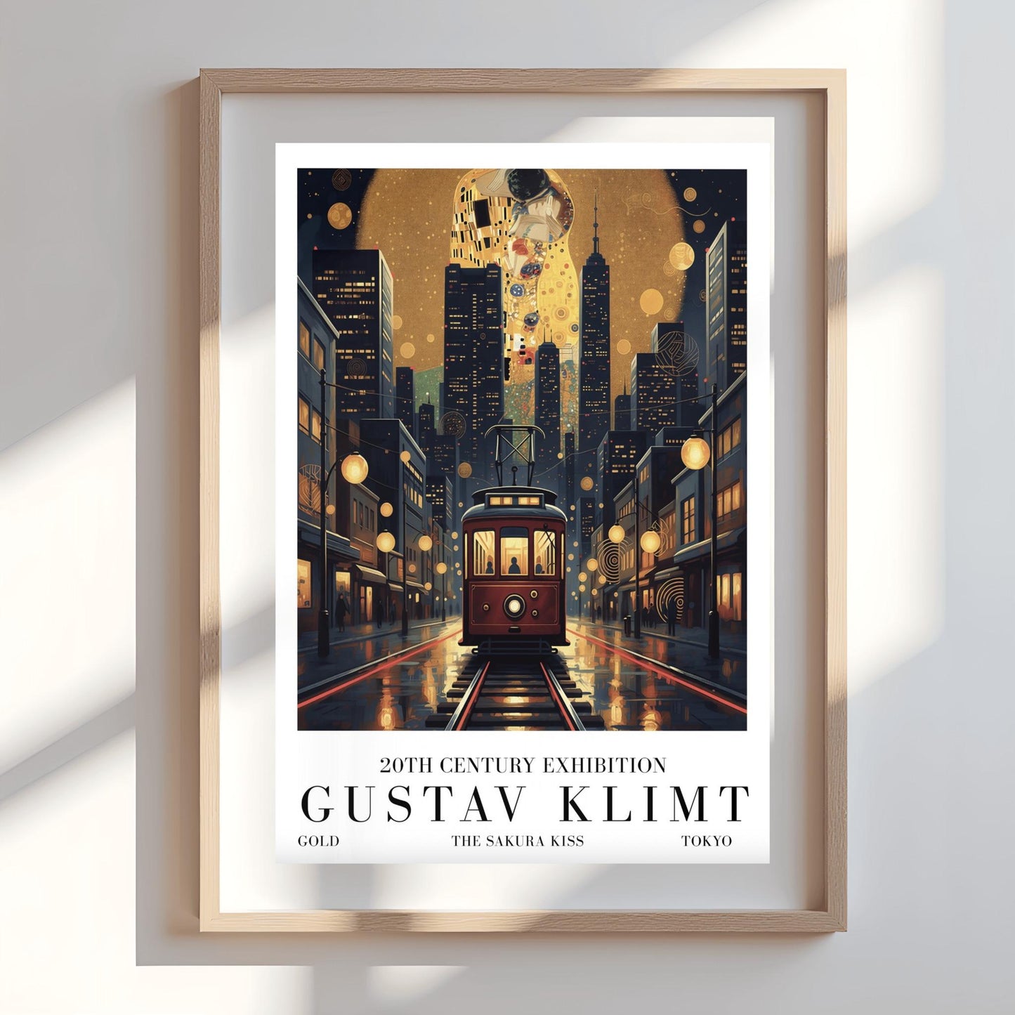 Gustav Klimt Sakura Kiss Tokyo Print ‚Äì Golden Streetcar Poster (view 8)