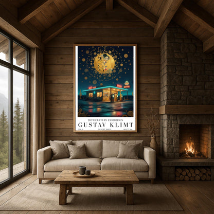 Gustav Klimt Route 66 Print ‚Äì Golden Art Nouveau Road Trip Poster (view 5)