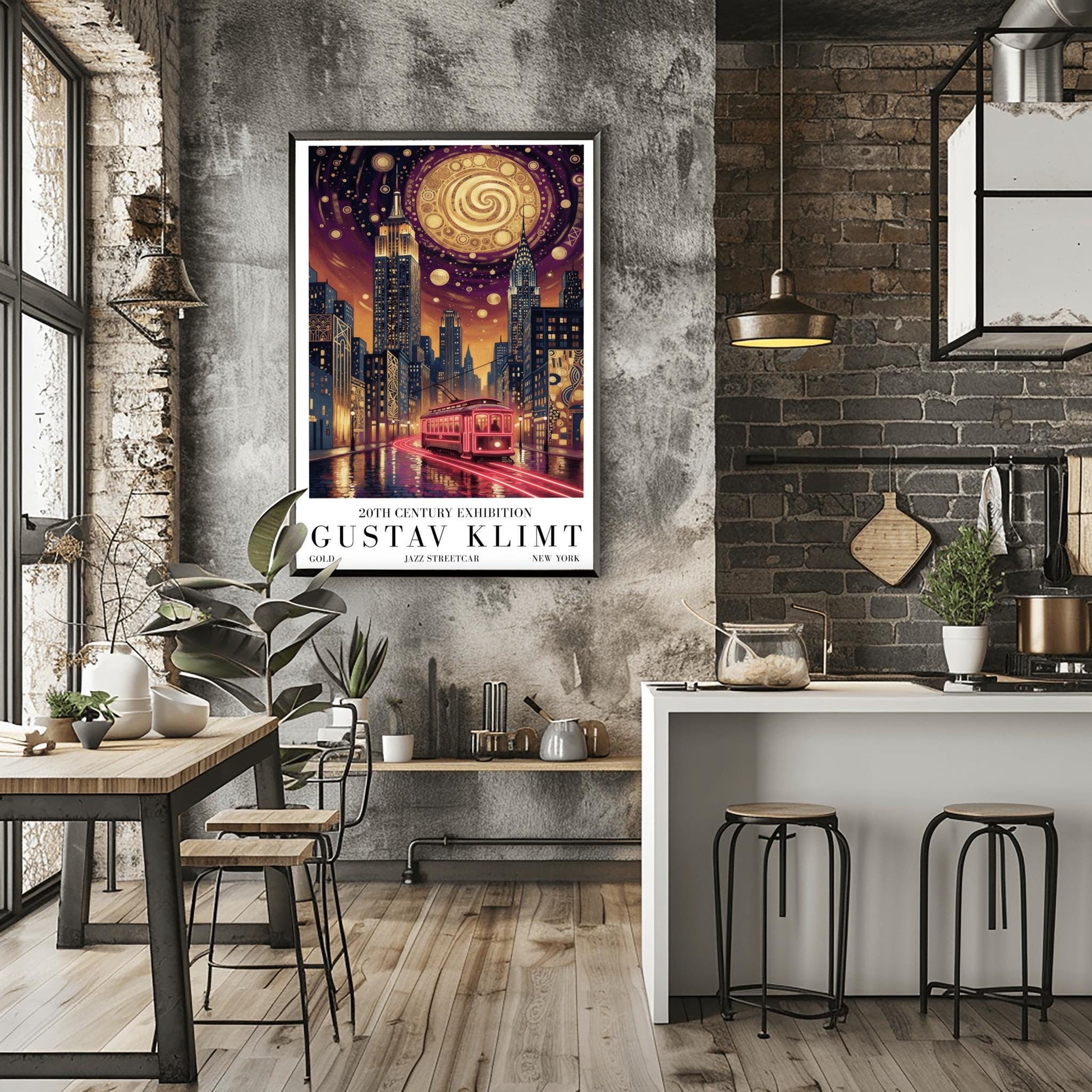 Gustav Klimt Golden New York Streetcar Print ‚Äì Art Nouveau Tram Poster (view 8)