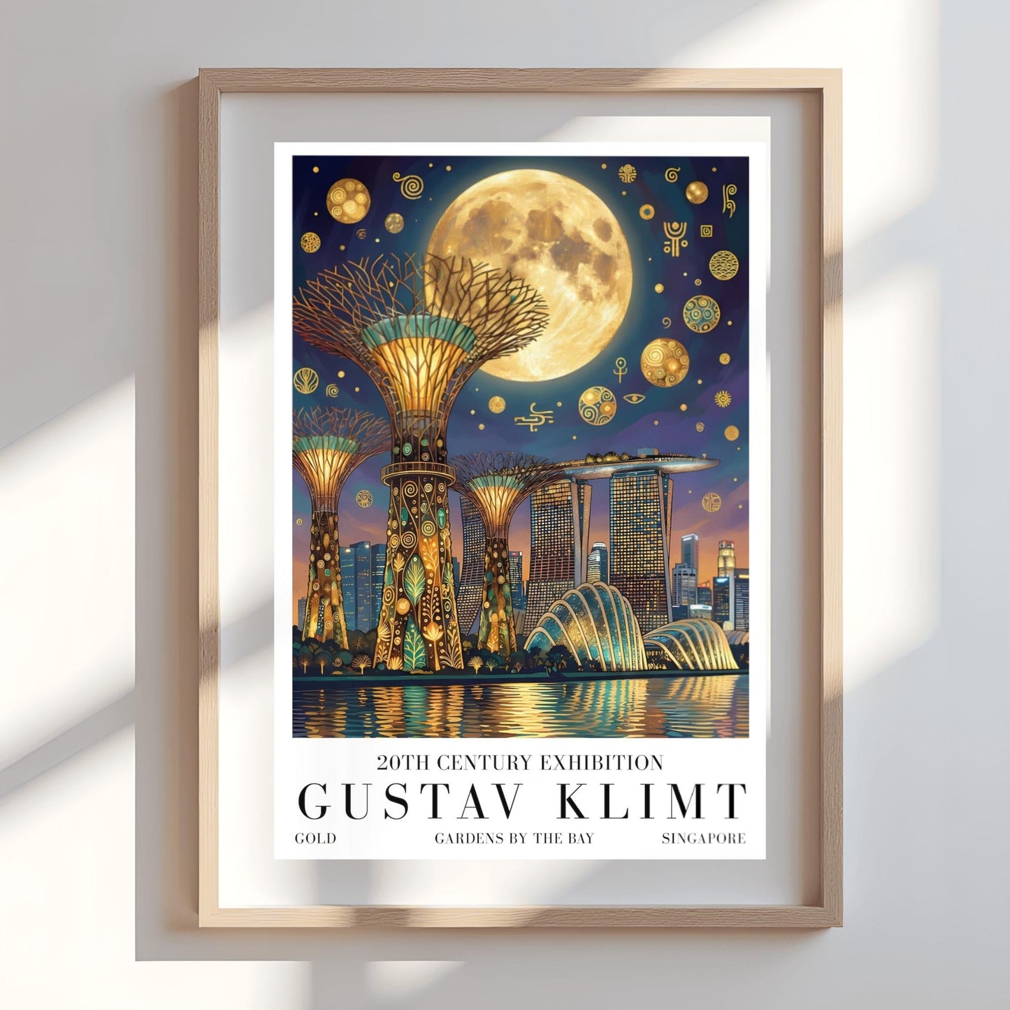 Gustav Klimt Singapore Print ‚Äì Golden Marina Bay Sands Mosaic Poster (view 5)