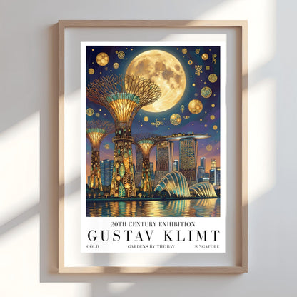 Gustav Klimt Singapore Print ‚Äì Golden Marina Bay Sands Mosaic Poster (view 5)
