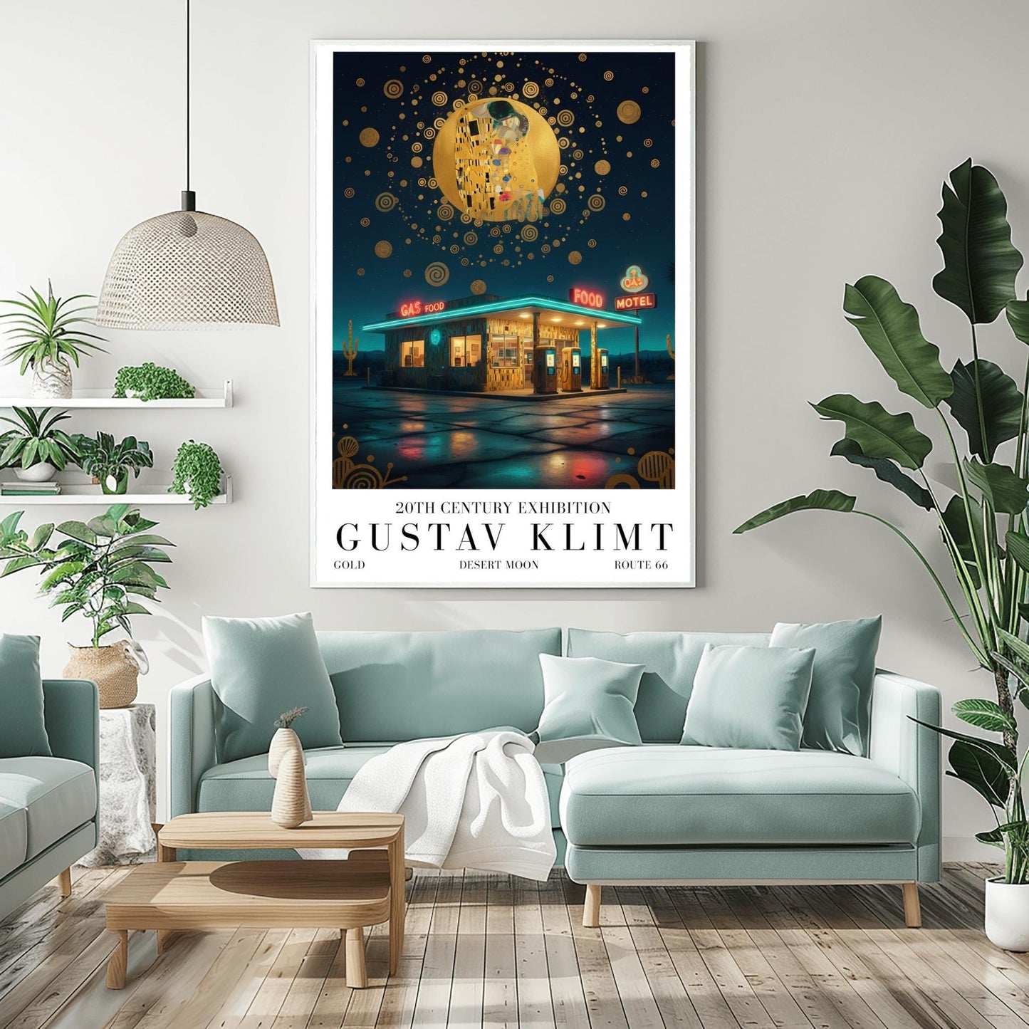 Gustav Klimt Route 66 Print ‚Äì Golden Art Nouveau Road Trip Poster (view 6)
