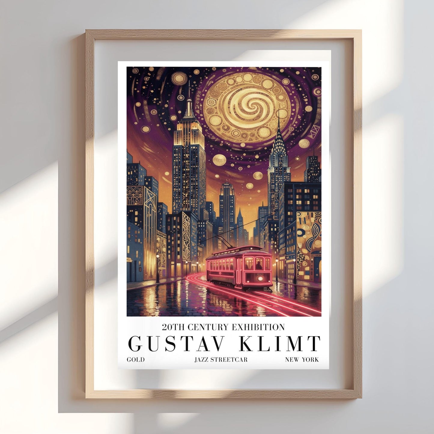 Gustav Klimt Golden New York Streetcar Print ‚Äì Art Nouveau Tram Poster (view 9)