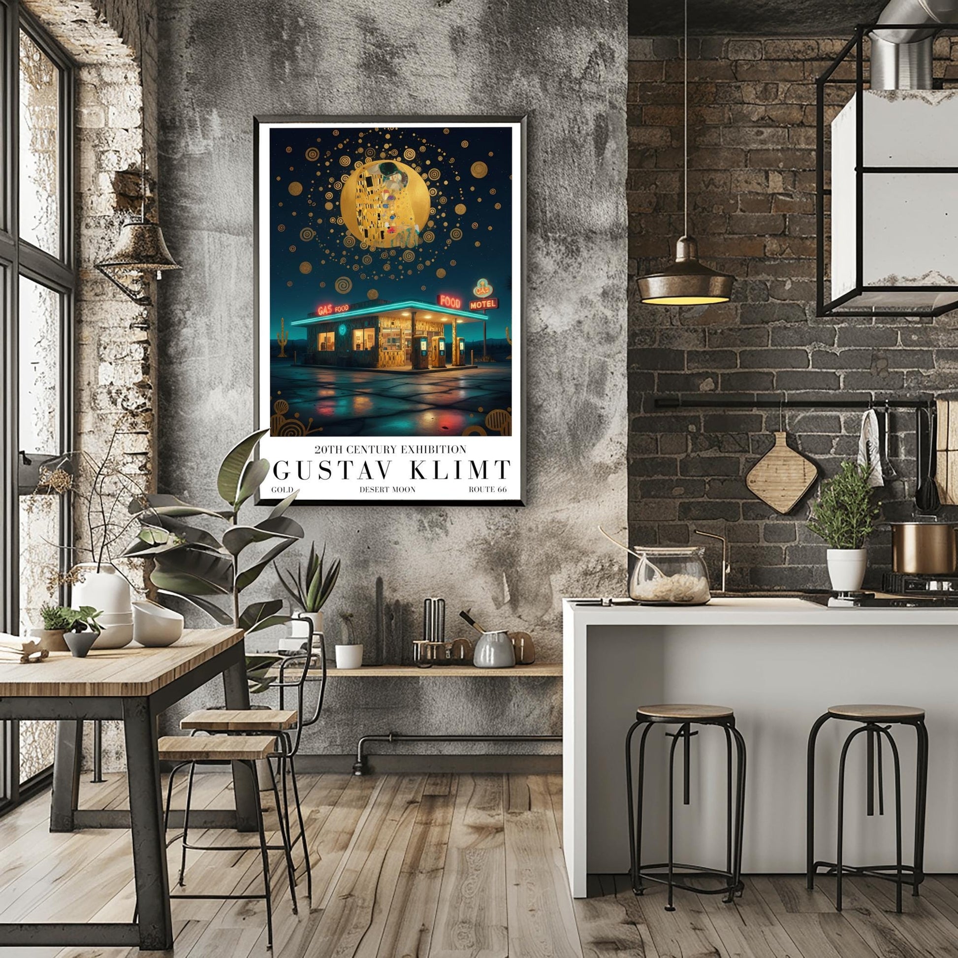 Gustav Klimt Route 66 Print ‚Äì Golden Art Nouveau Road Trip Poster (view 7)