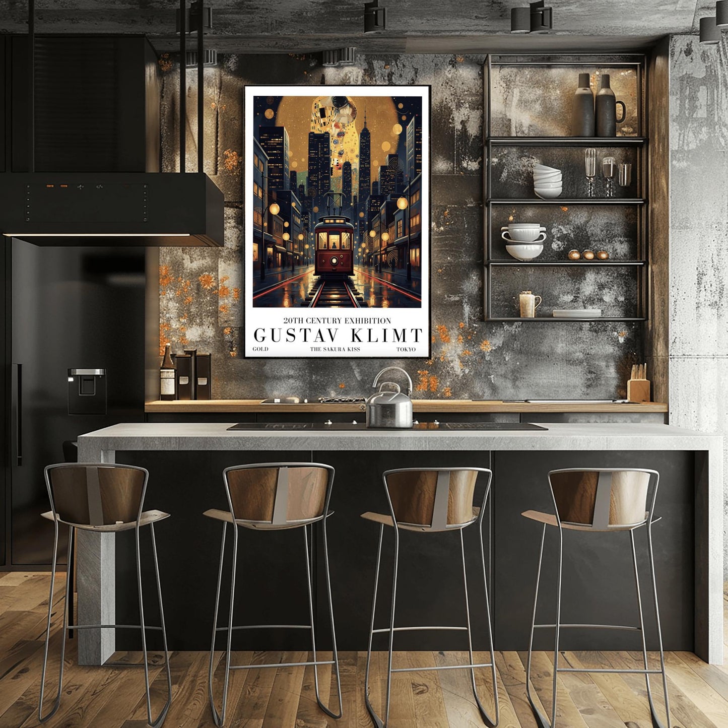 Gustav Klimt Sakura Kiss Tokyo Print ‚Äì Golden Streetcar Poster (view 10)