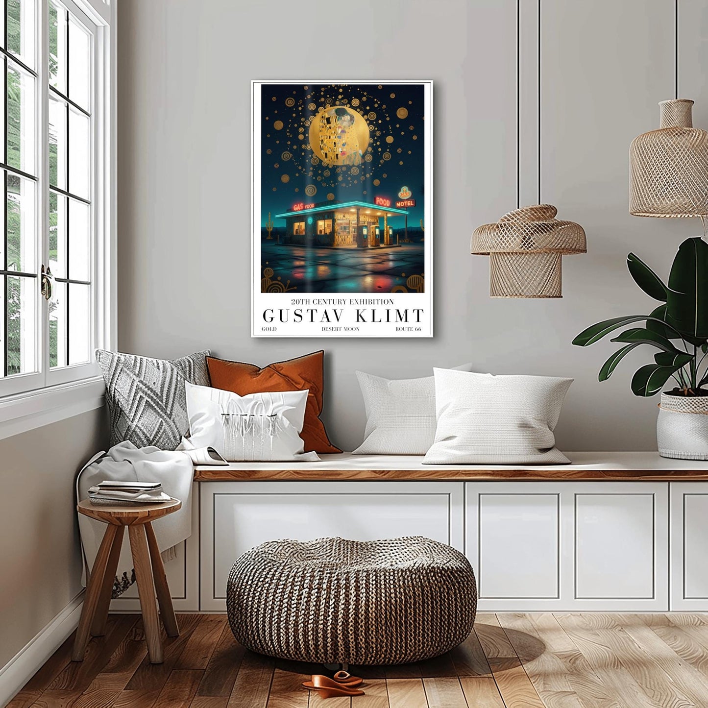 Gustav Klimt Route 66 Print ‚Äì Golden Art Nouveau Road Trip Poster (view 9)