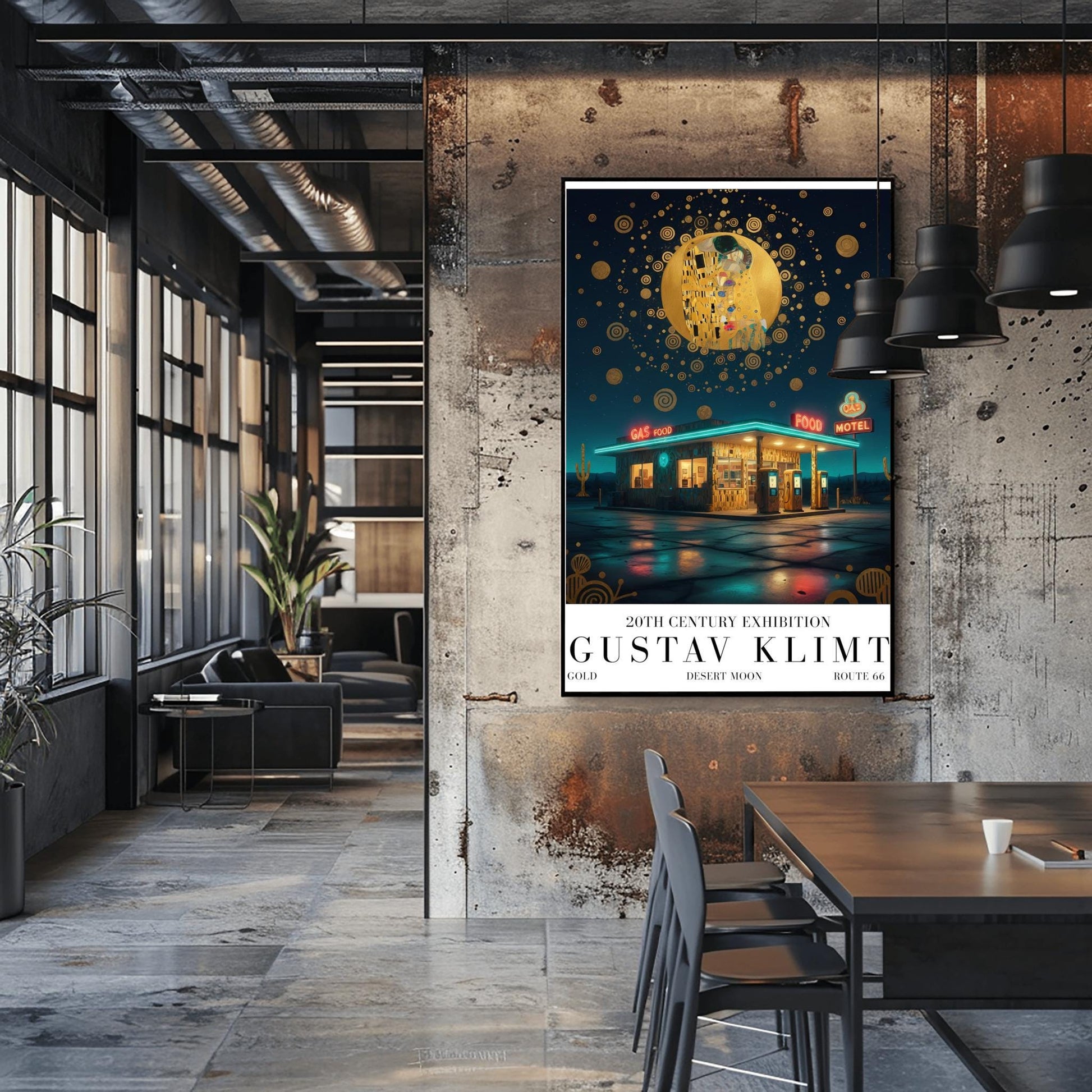 Gustav Klimt Route 66 Print ‚Äì Golden Art Nouveau Road Trip Poster (view 10)