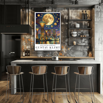Gustav Klimt Singapore Print ‚Äì Golden Marina Bay Sands Mosaic Poster (view 9)