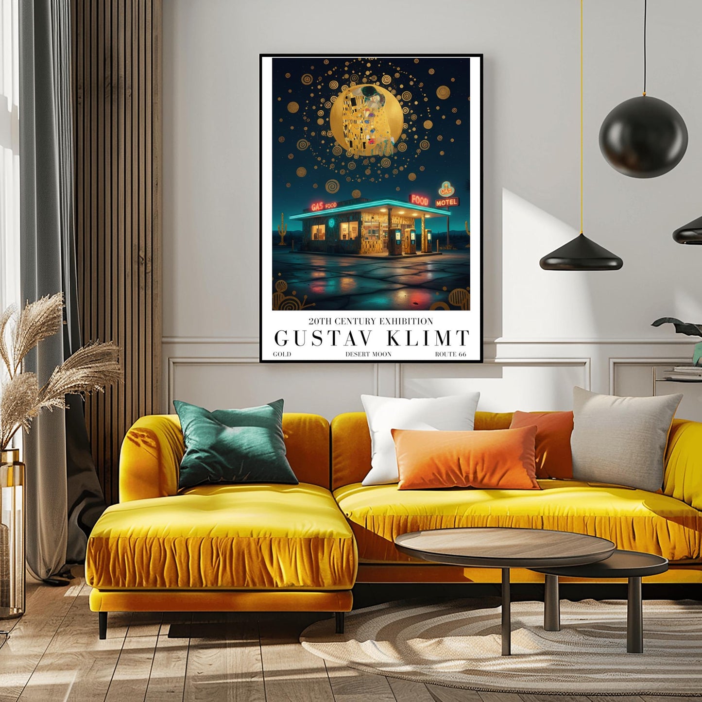 Gustav Klimt Route 66 Print ‚Äì Golden Art Nouveau Road Trip Poster (view 11)