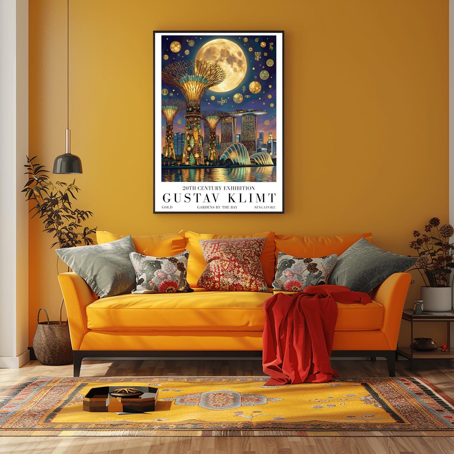 Gustav Klimt Singapore Print ‚Äì Golden Marina Bay Sands Mosaic Poster (view 10)
