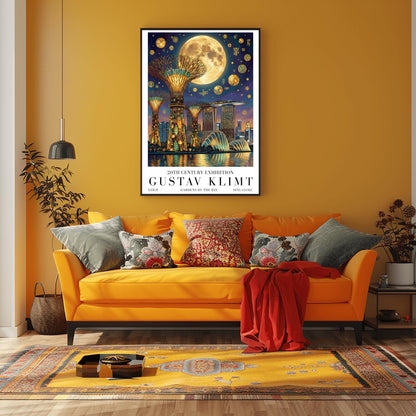 Gustav Klimt Singapore Print ‚Äì Golden Marina Bay Sands Mosaic Poster (view 10)