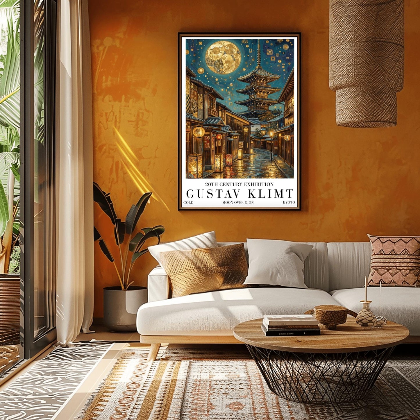 Gustav Klimt Moon Kyoto Gion Print: Japanese Golden Exhibition Poster ‚Äì Art Nouveau (main image)