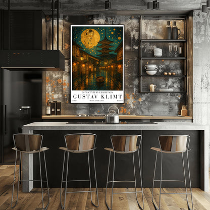 Gustav Klimt Moon Kyoto Gion Print: Japanese Golden Exhibition Poster ‚Äì Art Nouveau (view 2)