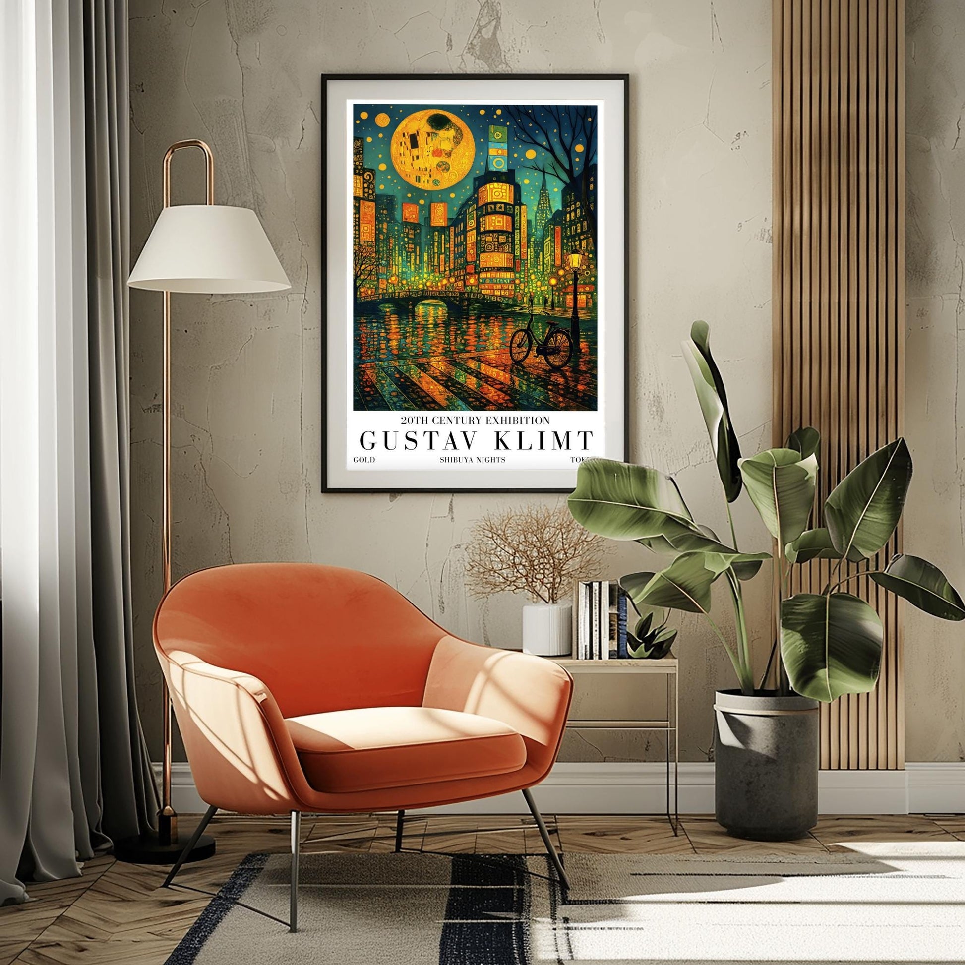 Gustav Klimt Moon Shibuya Night Print: Tokyo Mid-Century Exhibition Poster (view 4)