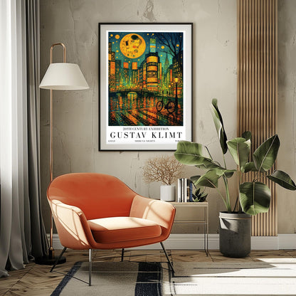Gustav Klimt Moon Shibuya Night Print: Tokyo Mid-Century Exhibition Poster (view 4)