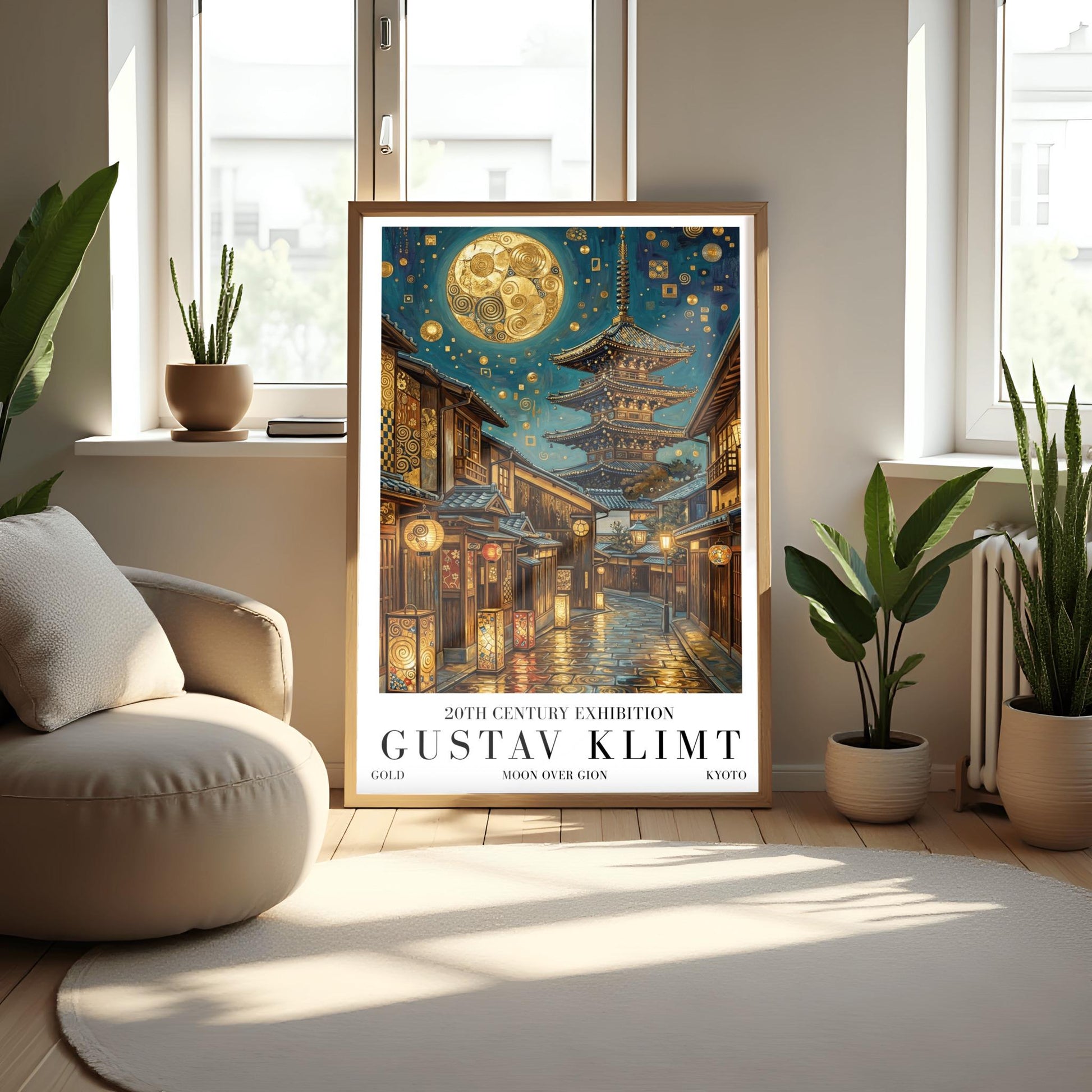 Gustav Klimt Moon Kyoto Gion Print: Japanese Golden Exhibition Poster ‚Äì Art Nouveau (view 4)