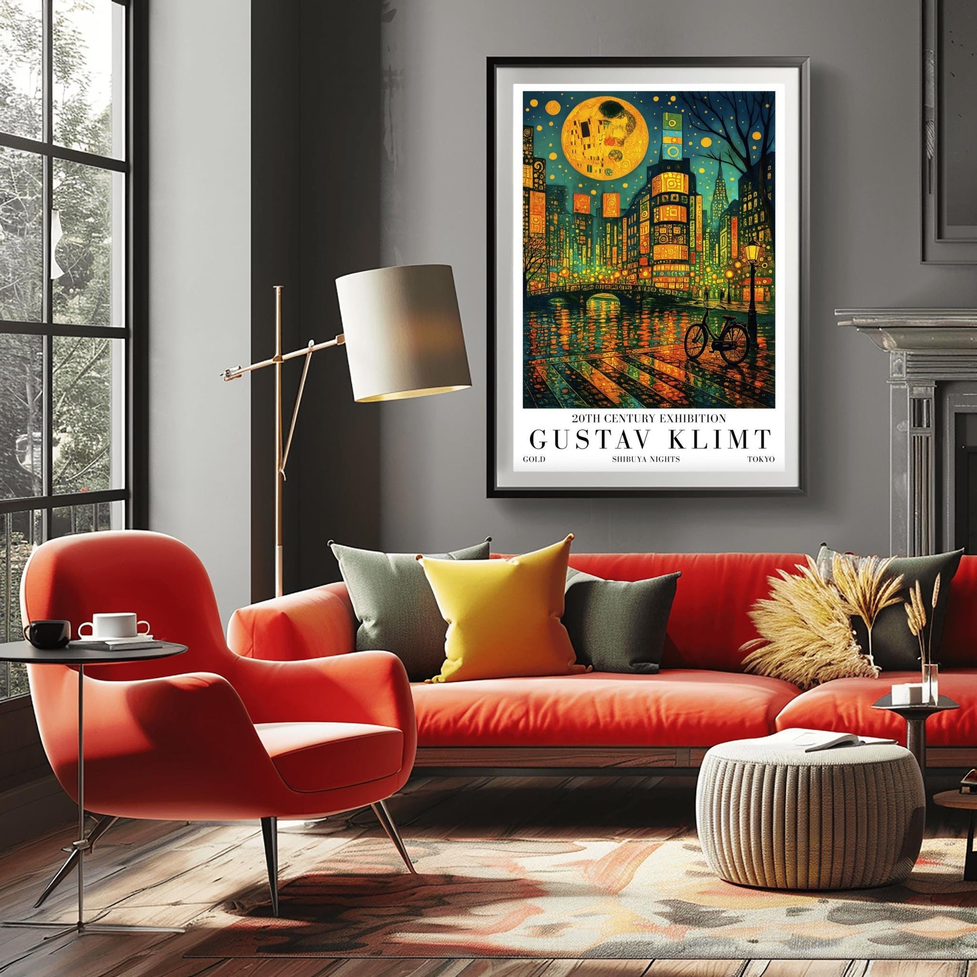 Gustav Klimt Moon Shibuya Night Print: Tokyo Mid-Century Exhibition Poster (view 5)