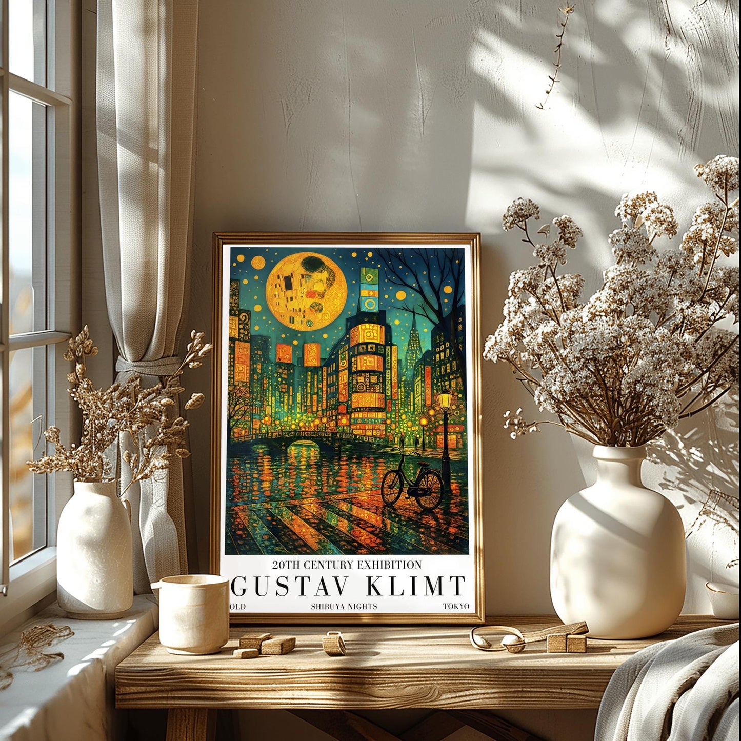 Gustav Klimt Moon Shibuya Night Print: Tokyo Mid-Century Exhibition Poster (view 6)