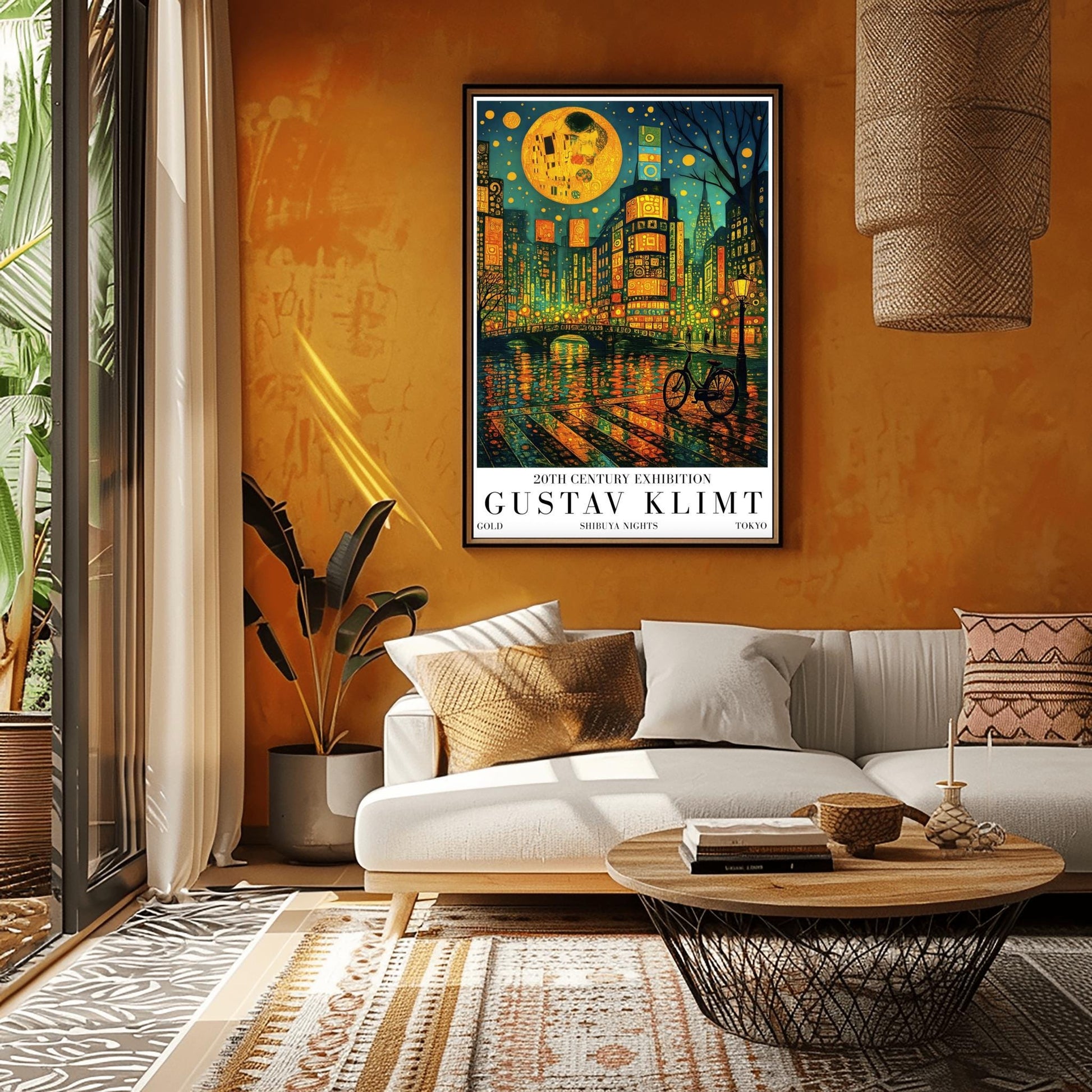Gustav Klimt Moon Shibuya Night Print: Tokyo Mid-Century Exhibition Poster (view 7)