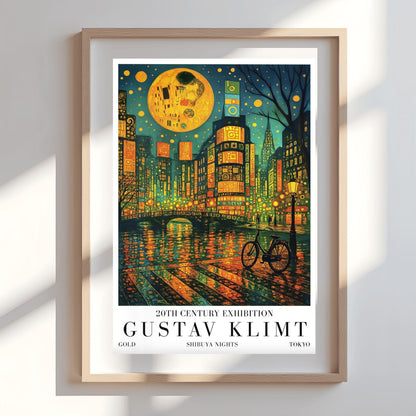 Gustav Klimt Moon Shibuya Night Print: Tokyo Mid-Century Exhibition Poster (view 8)