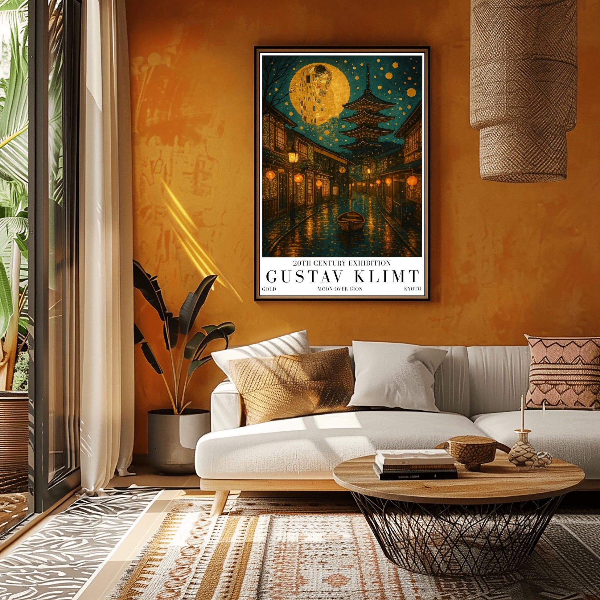Gustav Klimt Moon Kyoto Gion Print: Japanese Golden Exhibition Poster ‚Äì Art Nouveau (view 3)