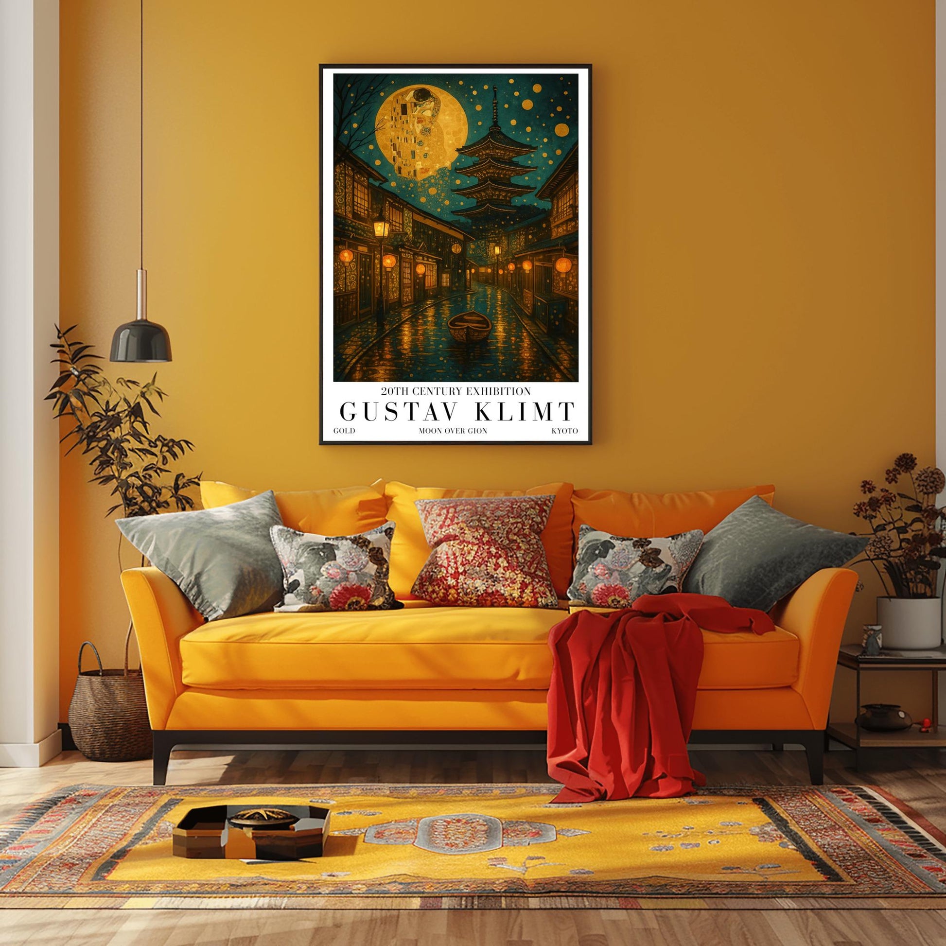 Gustav Klimt Moon Kyoto Gion Print: Japanese Golden Exhibition Poster ‚Äì Art Nouveau (view 4)