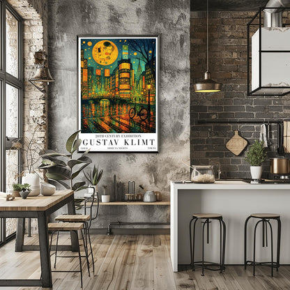 Gustav Klimt Moon Shibuya Night Print: Tokyo Mid-Century Exhibition Poster (view 9)