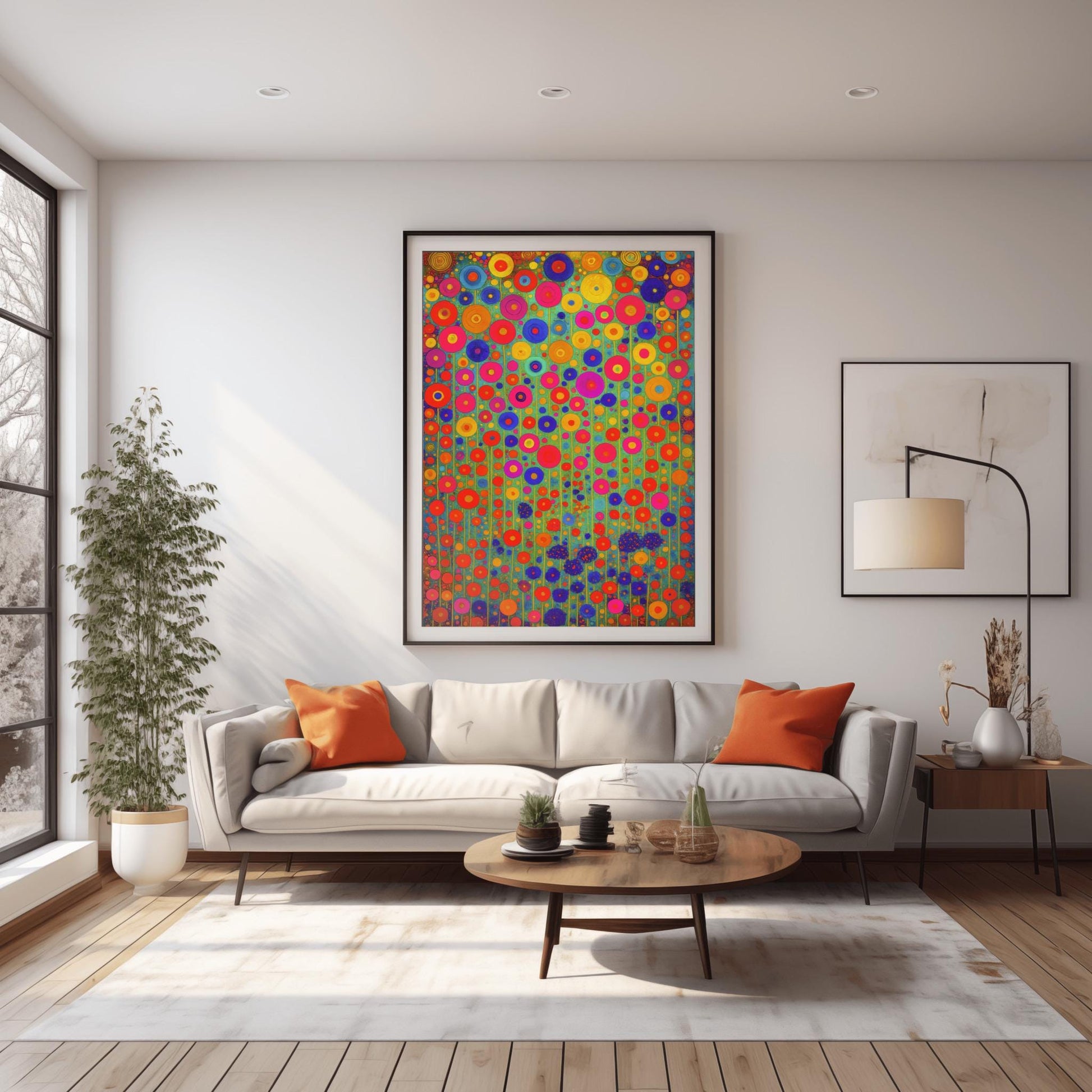Gustav Klimt Neon Floral Garden Inspiration Print ‚Äì Pop Art Nouveau Meadow Poster (view 2)