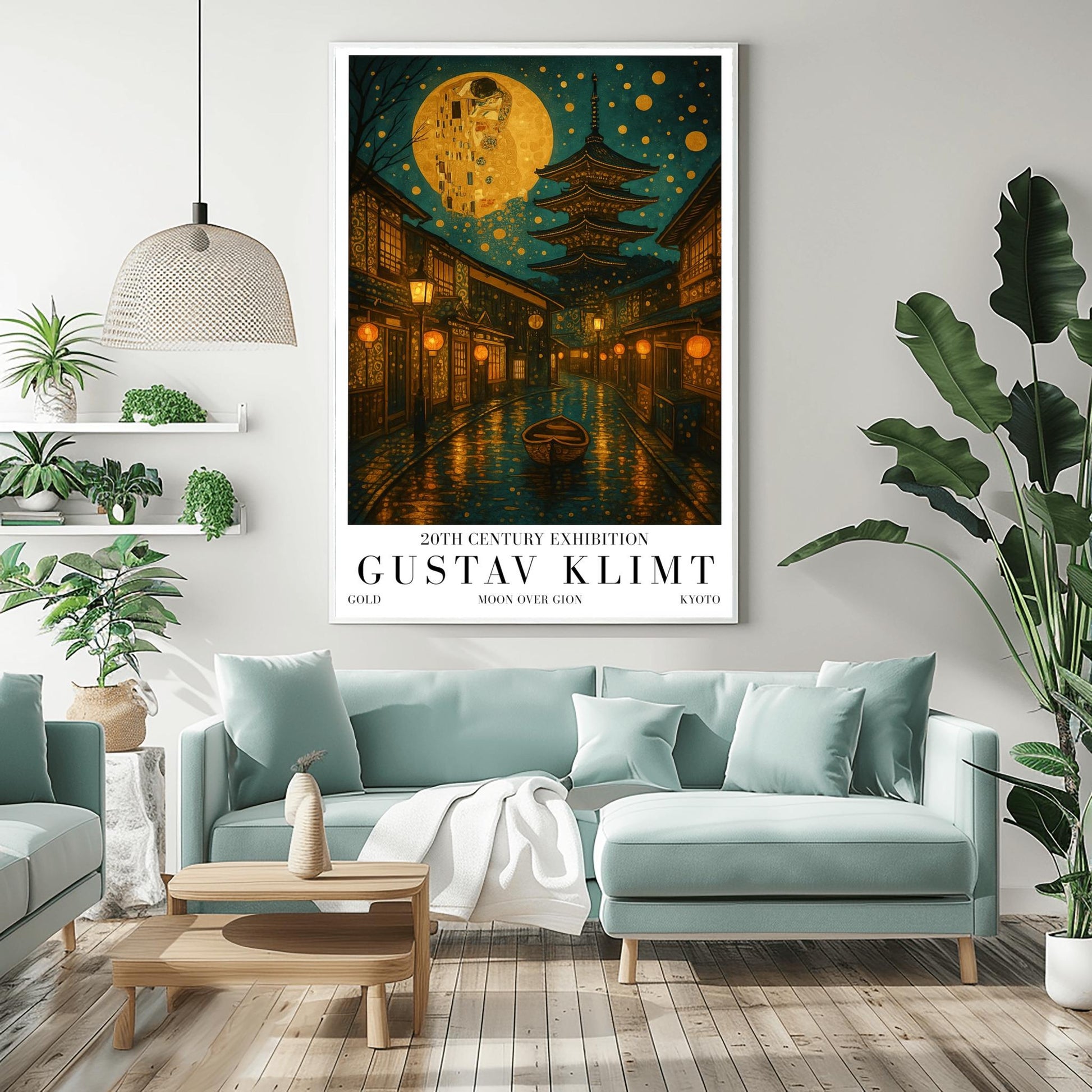 Gustav Klimt Moon Kyoto Gion Print: Japanese Golden Exhibition Poster ‚Äì Art Nouveau (view 6)