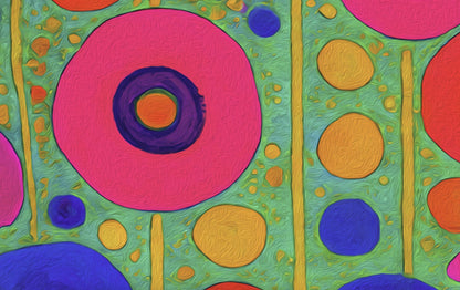 Gustav Klimt Neon Floral Garden Inspiration Print ‚Äì Pop Art Nouveau Meadow Poster (view 3)