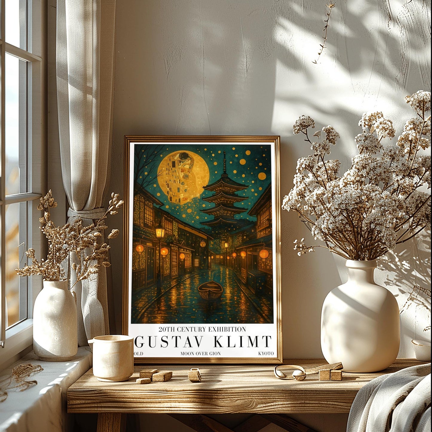 Gustav Klimt Moon Kyoto Gion Print: Japanese Golden Exhibition Poster ‚Äì Art Nouveau (view 7)