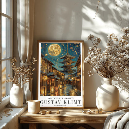 Gustav Klimt Moon Kyoto Gion Print: Japanese Golden Exhibition Poster ‚Äì Art Nouveau (view 10)