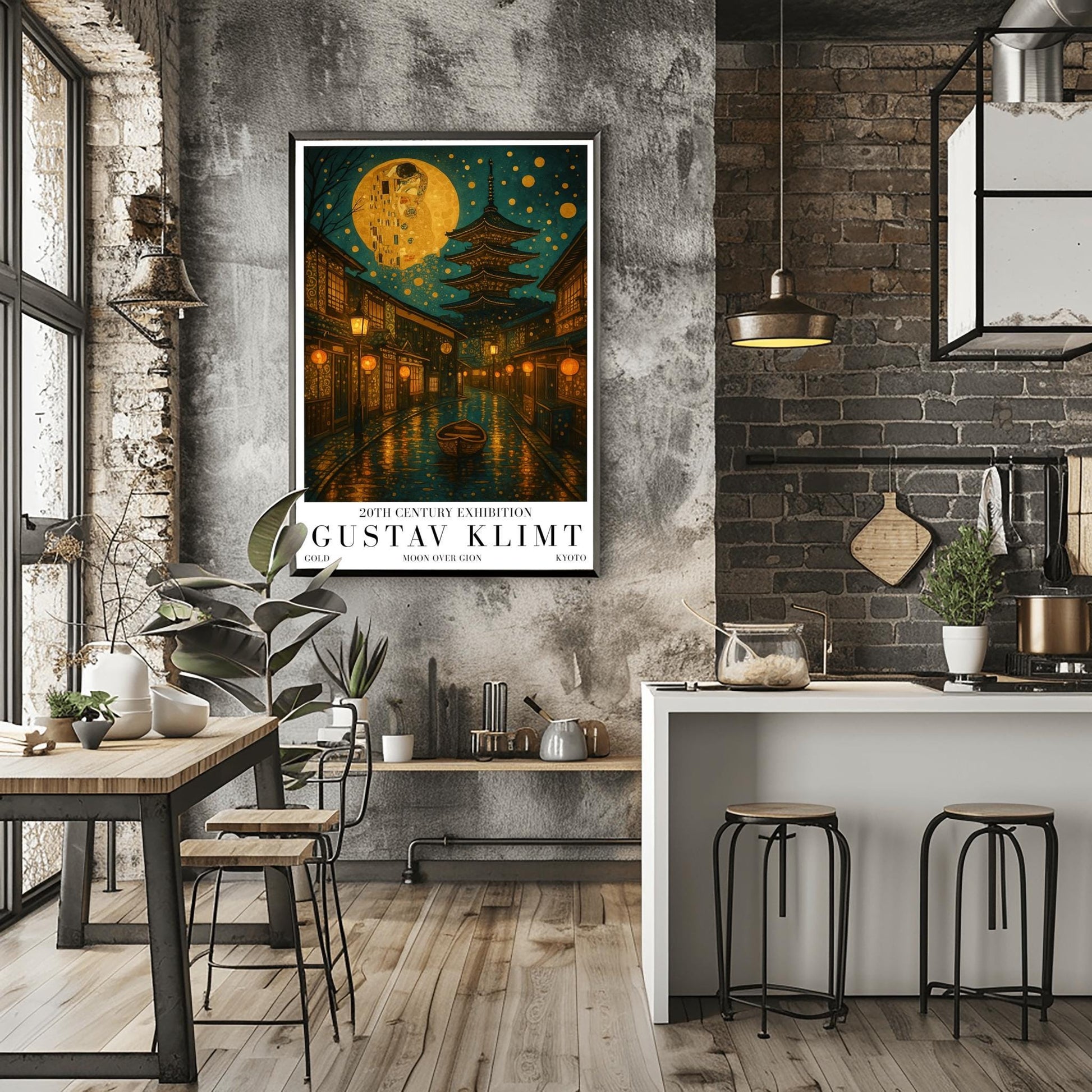 Gustav Klimt Moon Kyoto Gion Print: Japanese Golden Exhibition Poster ‚Äì Art Nouveau (view 8)