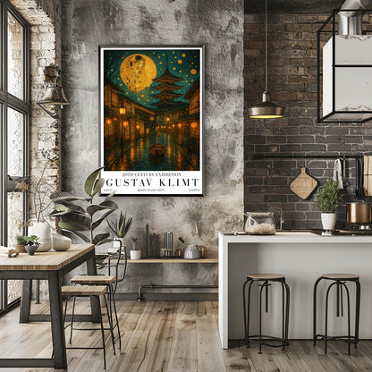 Gustav Klimt Moon Kyoto Gion Print: Japanese Golden Exhibition Poster ‚Äì Art Nouveau (view 8)
